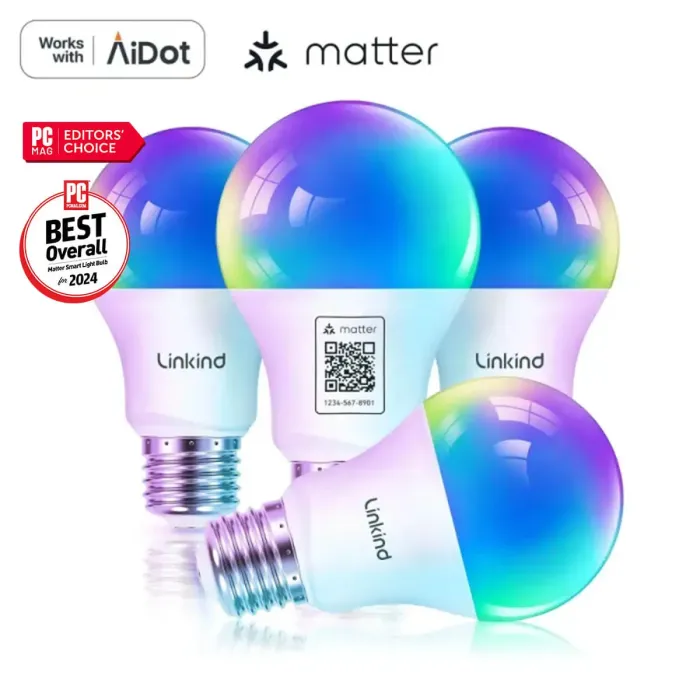 Linkind A19 Matter Smart RGBTW Light Bulbs - Image 10