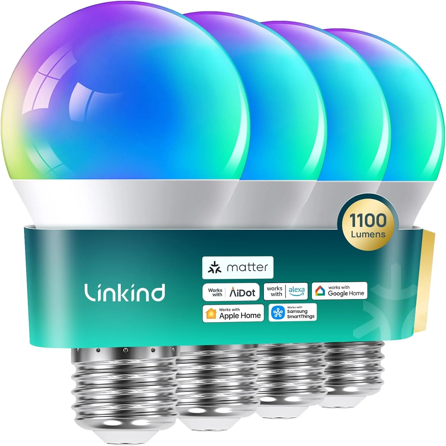 Linkind A19 Matter Smart RGBTW Light Bulbs - Image 13