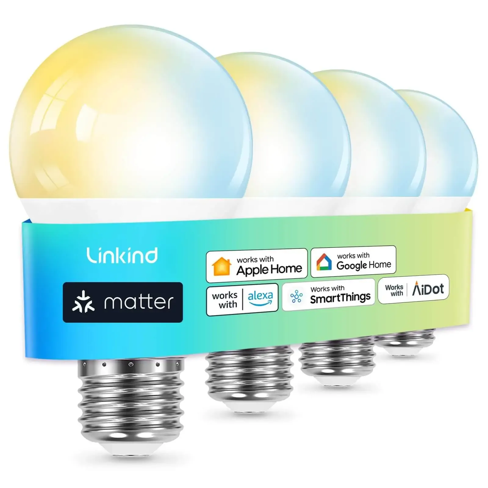 Linkind A19 Matter Smart RGBTW Light Bulbs - Image 14