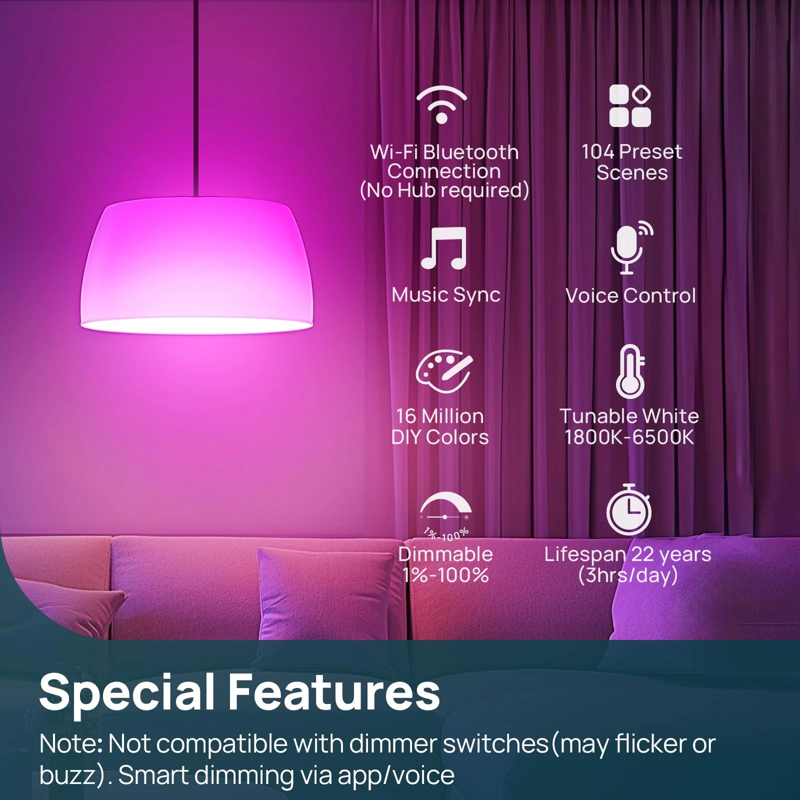 Linkind A19 Smart Light Bulbs - 1100 lumens - Image 9