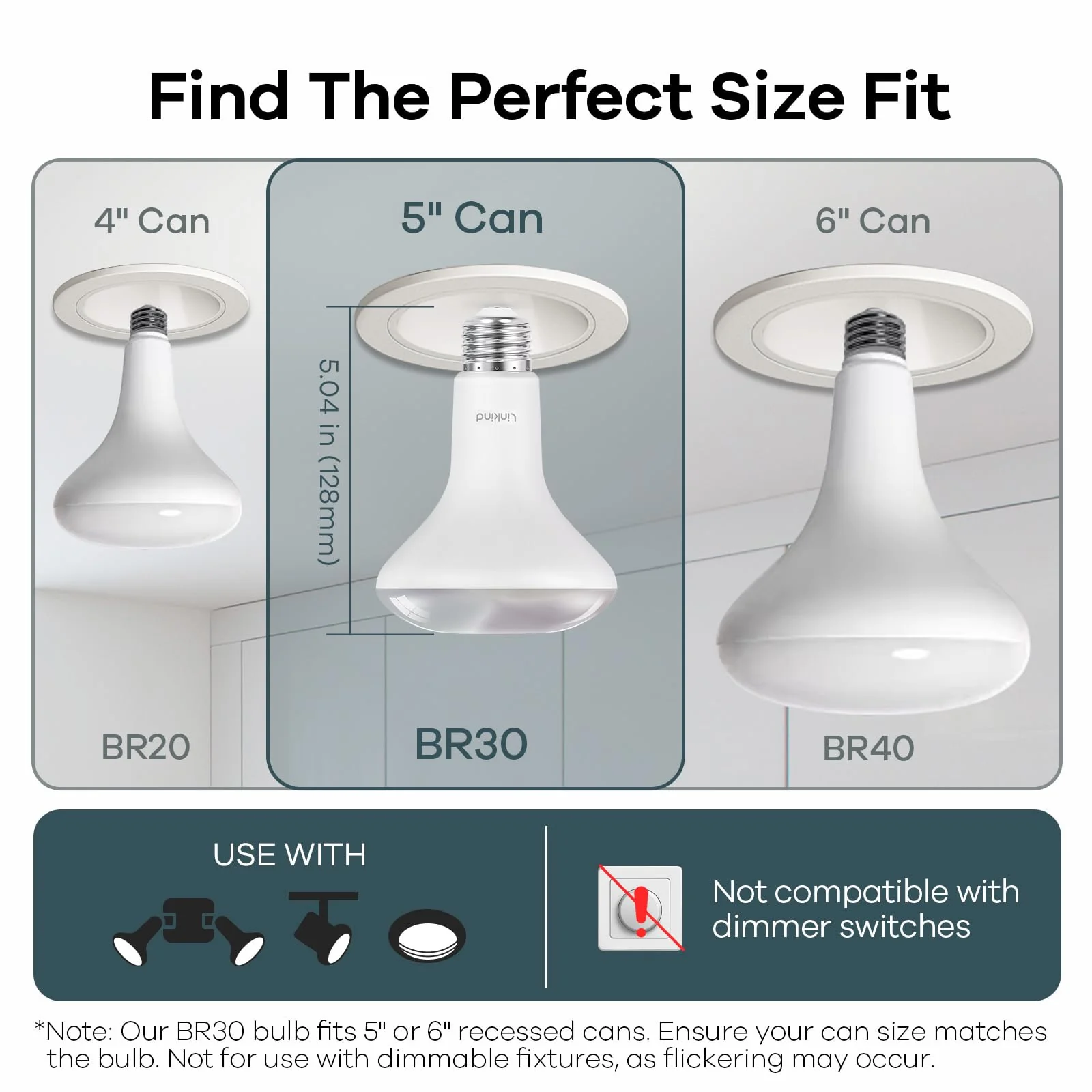 Linkind BR30 Matter Smart Light Bulbs - 1200 lumens - Image 7