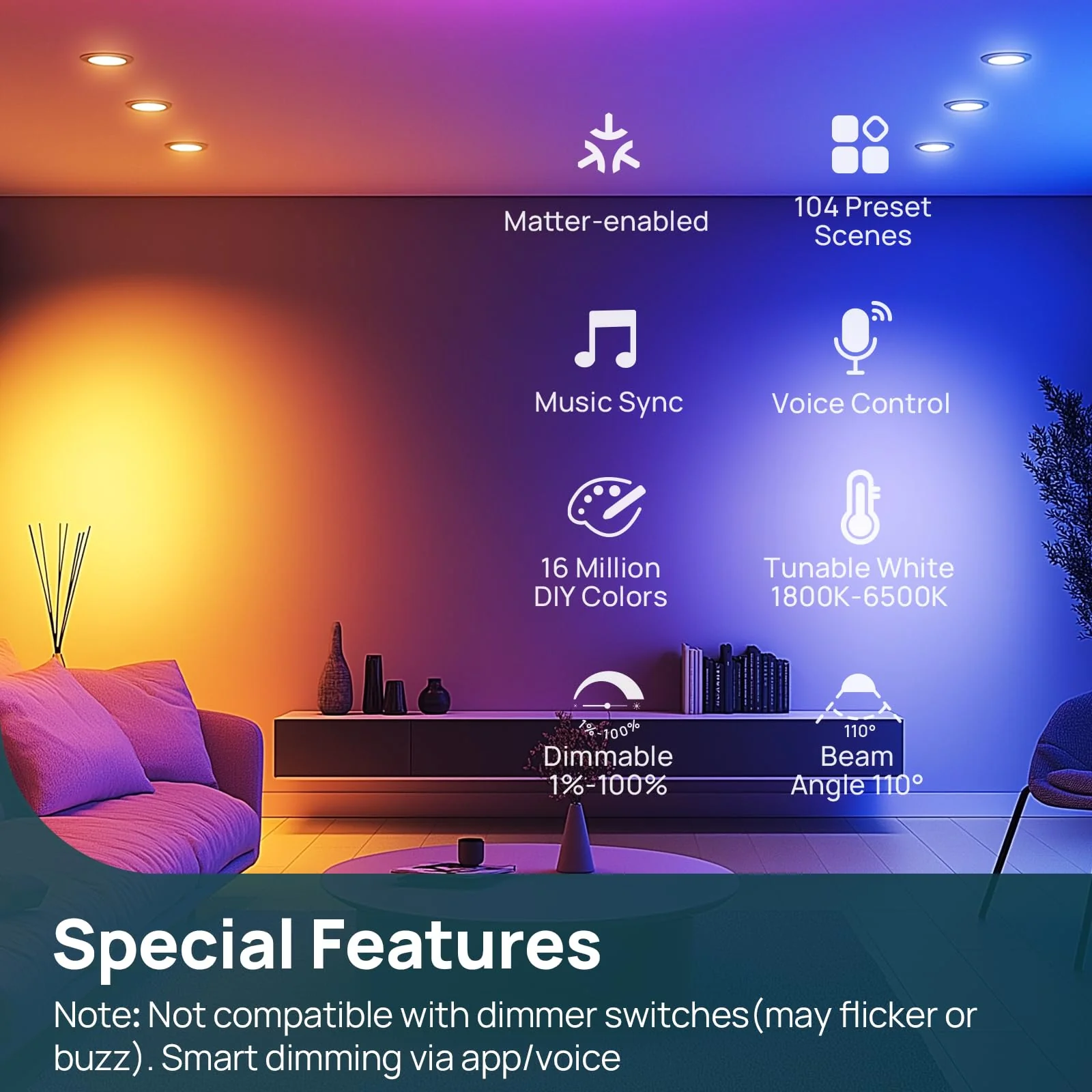 Linkind BR30 Matter Smart Light Bulbs - 1200 lumens - Image 9