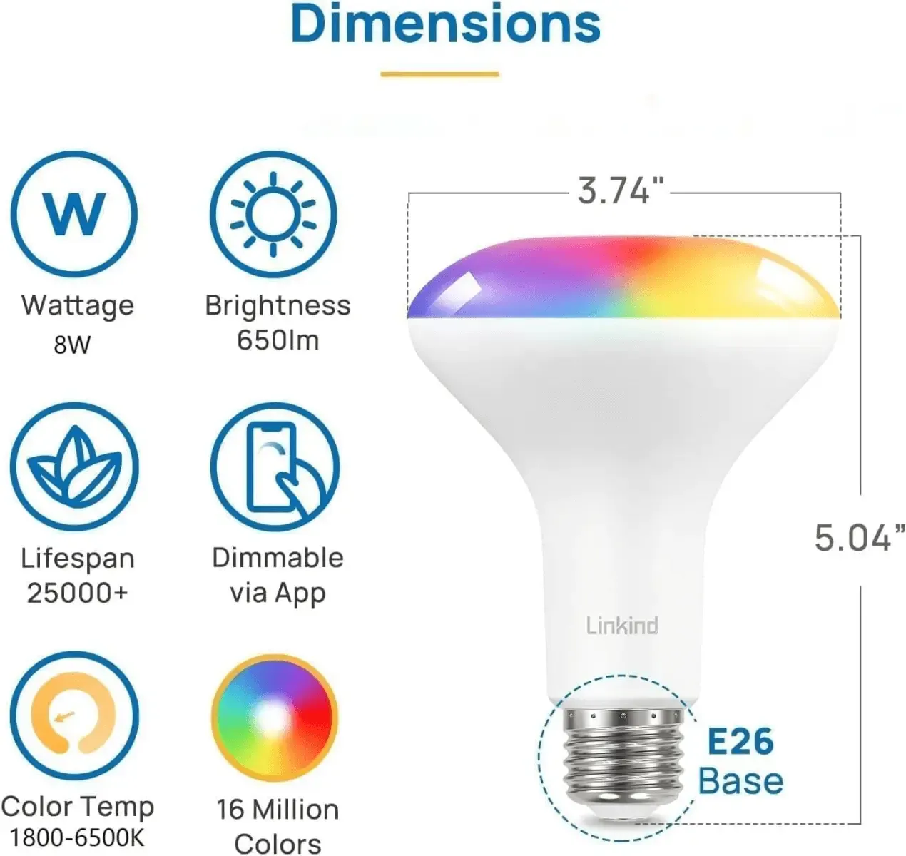Linkind BR30 Smart Wi-Fi Light Bulbs - Image 5