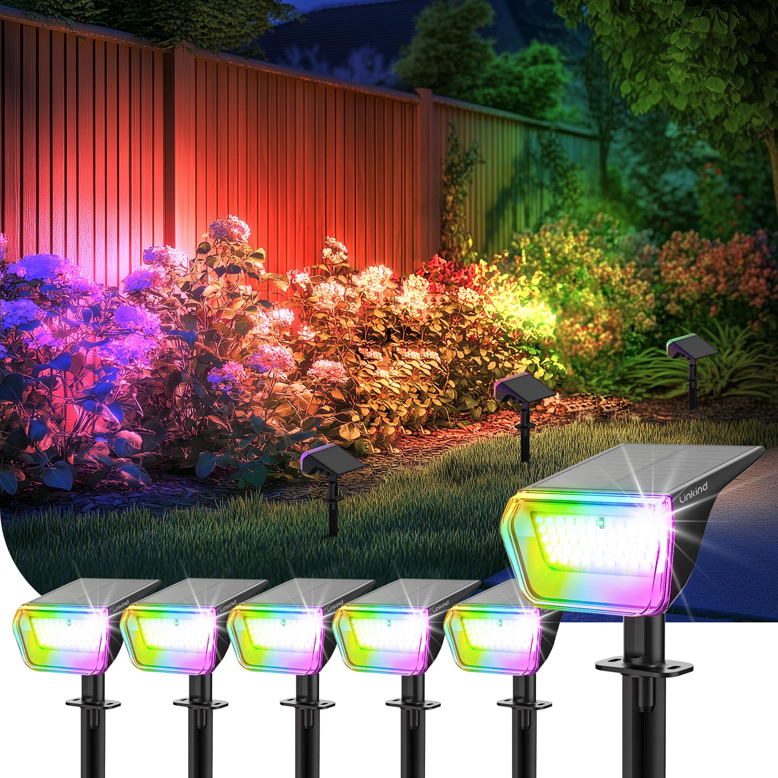 Linkind SP004 Outdoor Solar Spotlights (800lm, 60LEDs, 110° Beam angle, IP67 Waterproof) - Image 15