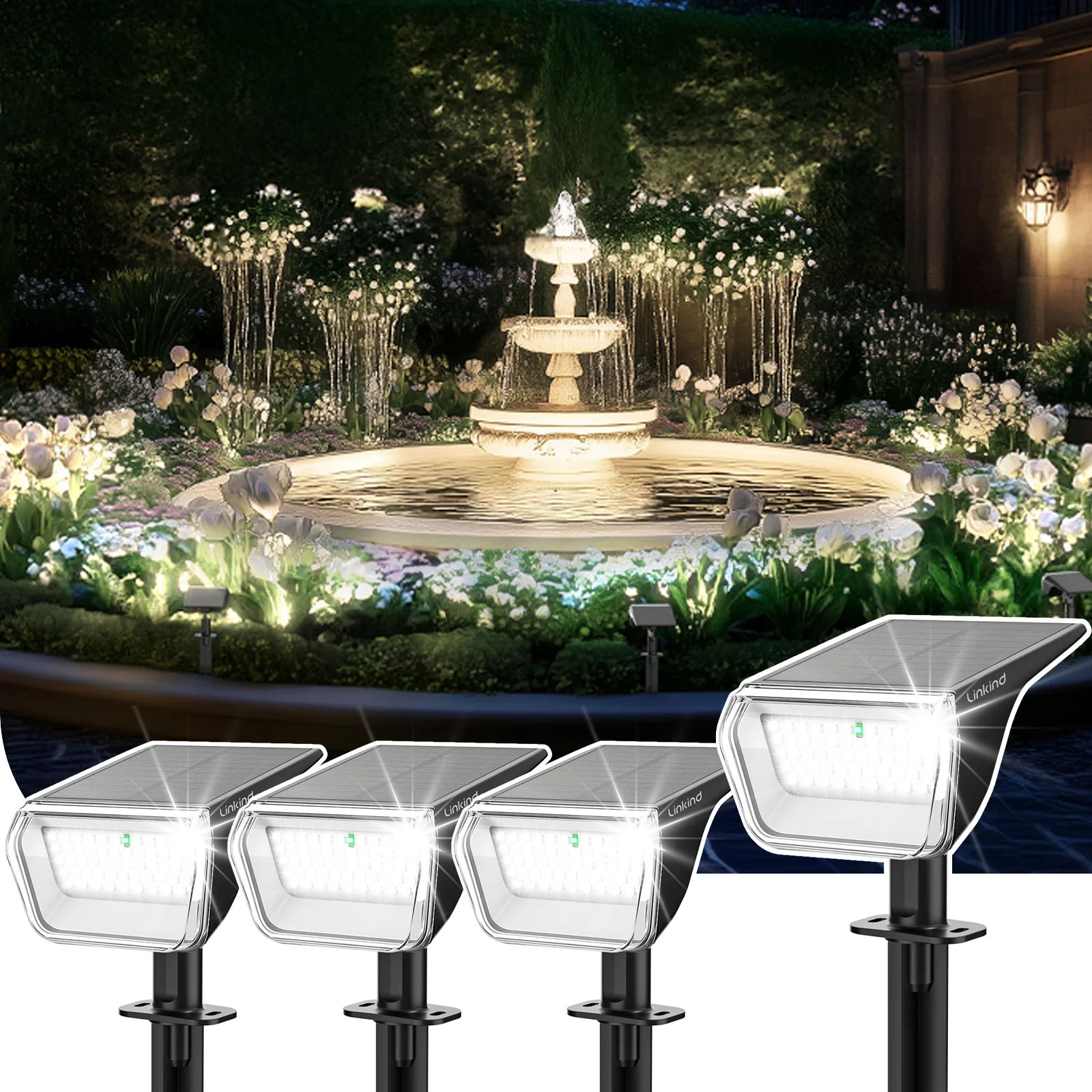 Linkind SP004 Outdoor Solar Spotlights (800lm, 60LEDs, 110° Beam angle, IP67 Waterproof) - Image 17