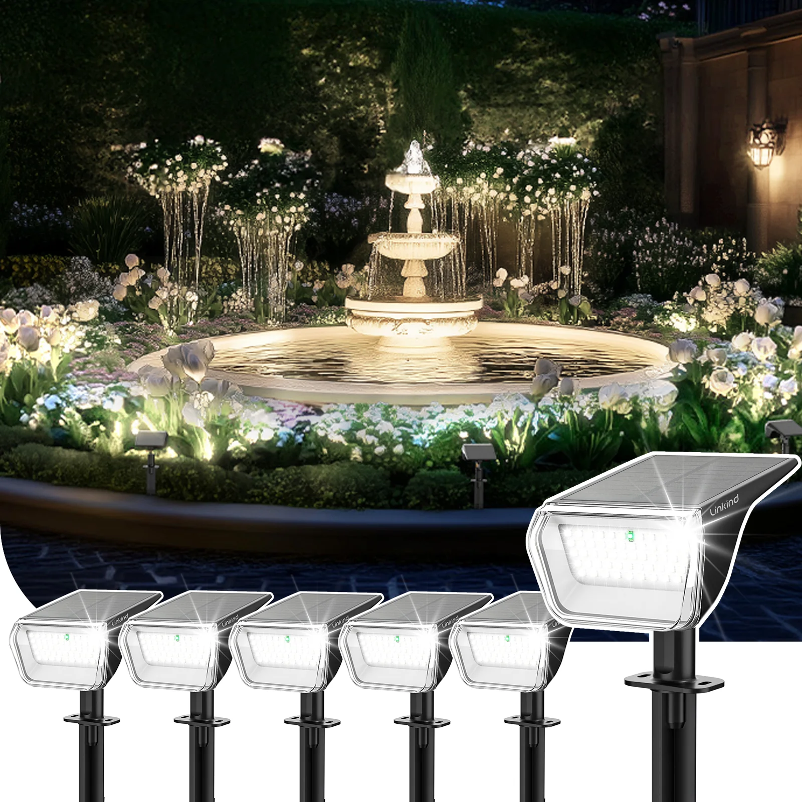 Linkind SP004 Outdoor Solar Spotlights (800lm, 60LEDs, 110° Beam angle, IP67 Waterproof) - Image 18