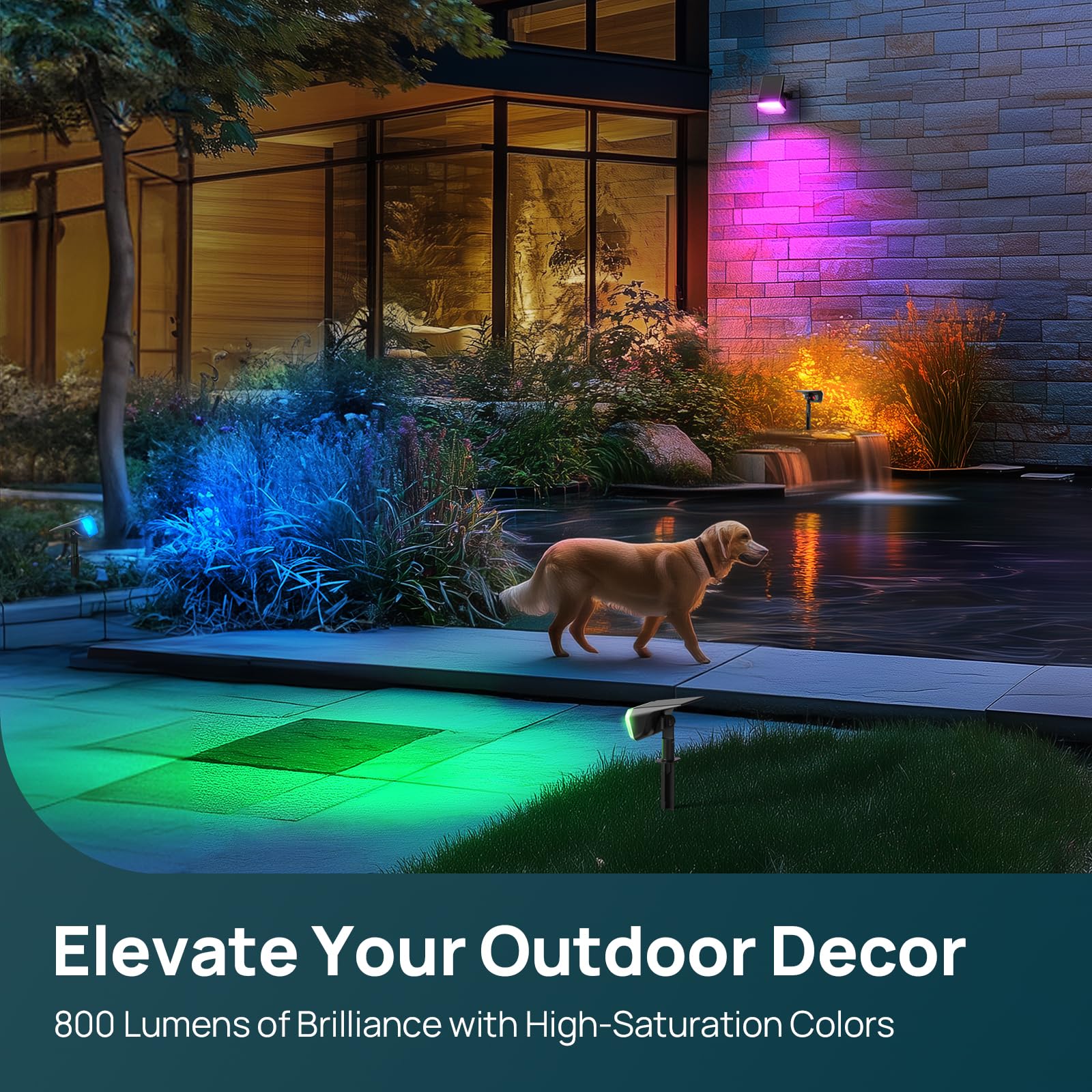 Linkind SP004 Outdoor Solar Spotlights (800lm, 60LEDs, 110° Beam angle, IP67 Waterproof) - Image 3