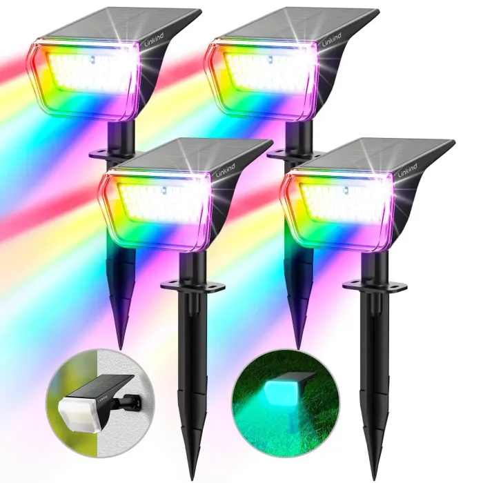 Linkind SP004 Outdoor Solar Spotlights (800lm, 60LEDs, 110° Beam angle, IP67 Waterproof) - Image 9