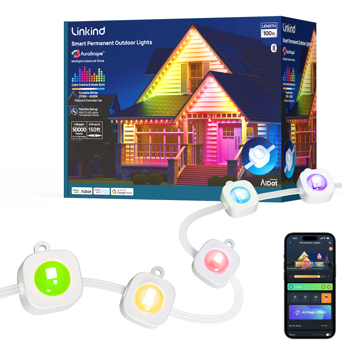 Linkind Smart Permanent Outdoor Lights 100ft - Image 10