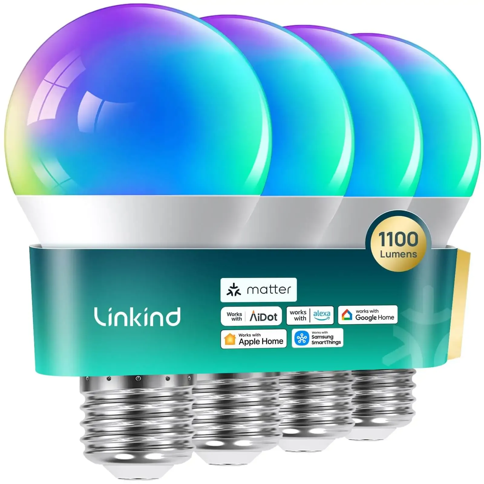 Linkind A19 Matter Smart RGBTW Bulb - 1100 lumens - Image 10