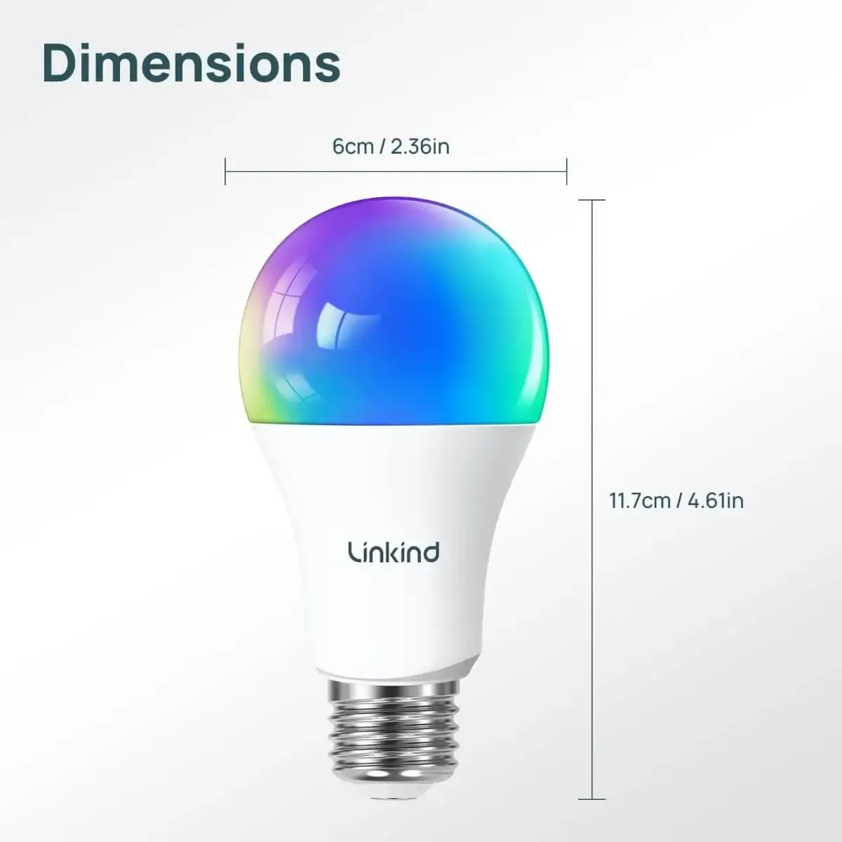 Linkind A19 Matter Smart RGBTW Bulb - 1100 lumens - Image 7