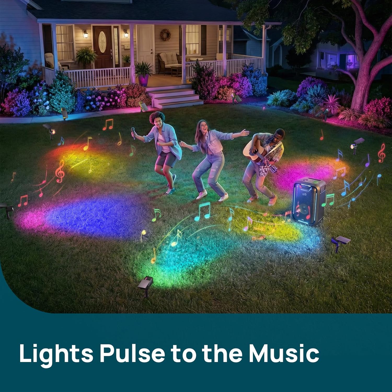 Linkind Smart Solar Lights Outdoor Waterproof SL6C(App&Voice Control, 16 Million Color, IP66 Waterproof) - Image 6