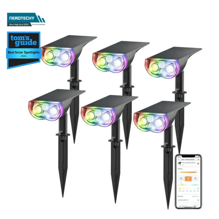 Linkind SL5C Smart Outdoor Solar Spotlight (150lm, App&Voice Control, 16 Million Color, IP67 Waterproof) - Image 14