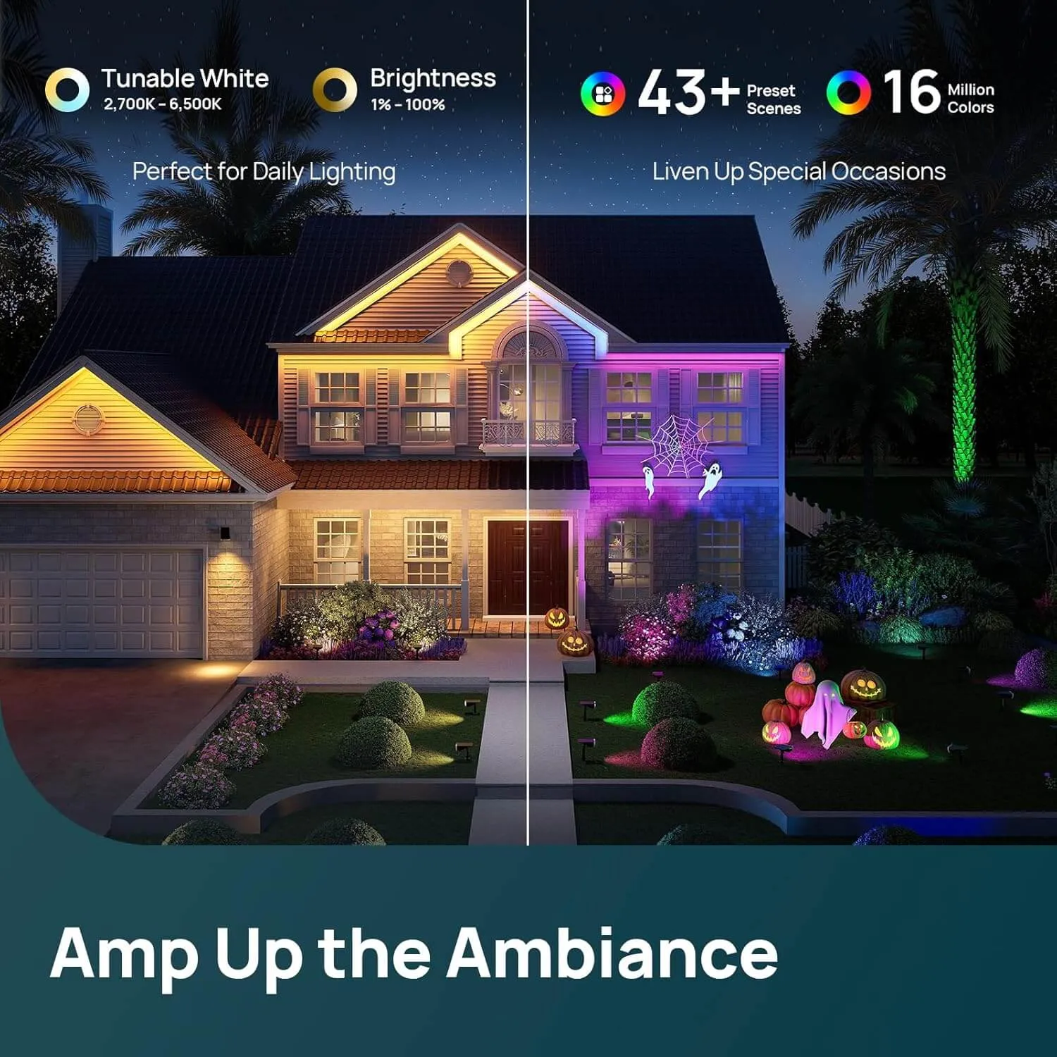 Linkind SL5C Smart Outdoor Solar Spotlight (150lm, App&Voice Control, 16 Million Color, IP67 Waterproof) - Image 6