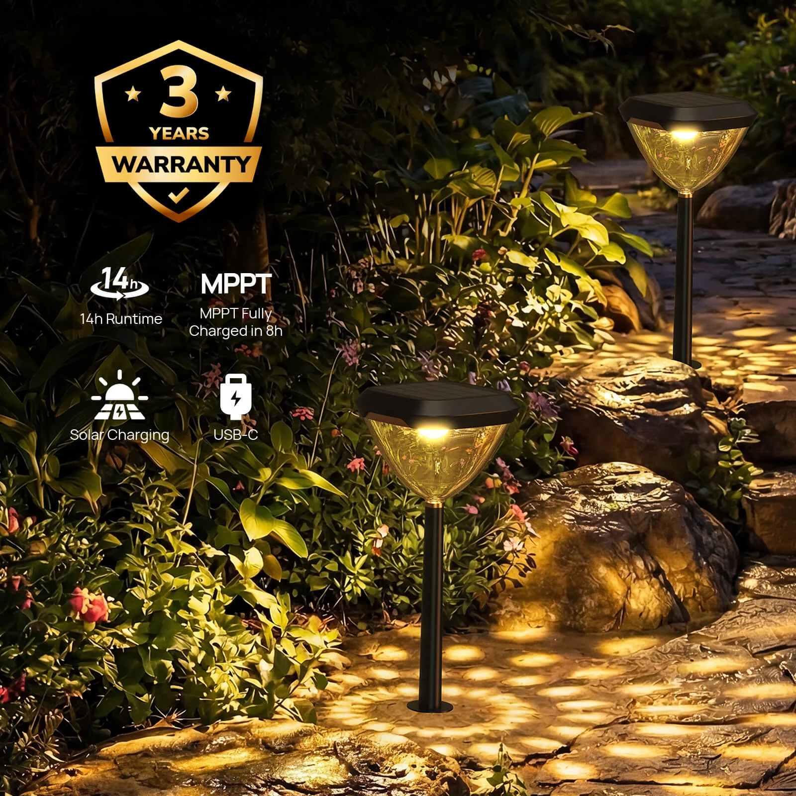 Linkind SP6 Smart Solar Pathway Lights,Engineered for Long-Term Outdoor Performance(5 Built-in Light Patterns, App&Voice Control, 16 Million Color, IP67 Waterproof) - Image 3