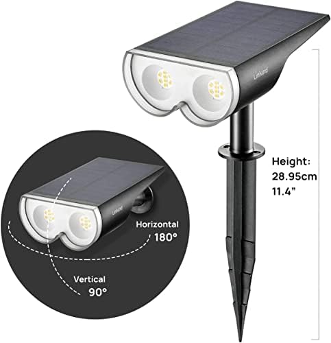 Linkind StarRay Outdoor Solar Spotlight (650lm, 22LEDs, IP65 Waterproof, 90° Beam angle) - Image 11