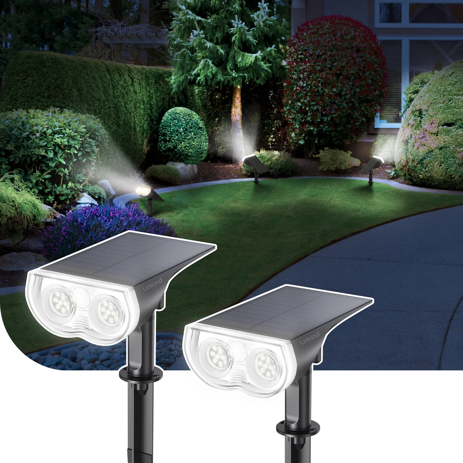 Linkind StarRay Outdoor Solar Spotlight (650lm, 22LEDs, IP65 Waterproof, 90° Beam angle) - Image 12