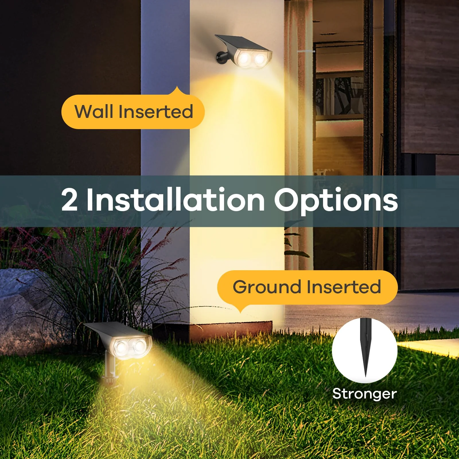 Linkind StarRay Outdoor Solar Spotlight (650lm, 22LEDs, IP65 Waterproof, 90° Beam angle) - Image 4